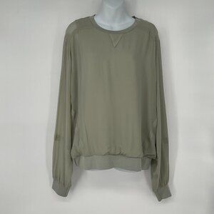 Marlena Semi Sheer‎ Blouse Size Large in Sage
